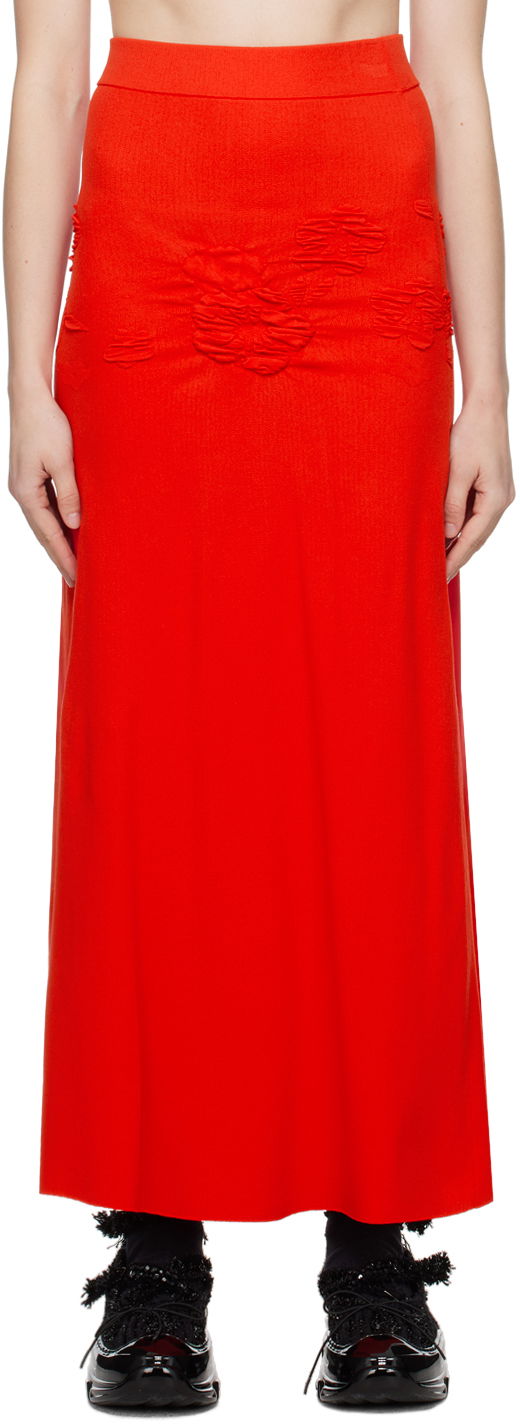 Kjol Cecilie Bahnsen Cecilie Bahnsen Villa Midi Skirt Röd | 1.24KNI56004 VILLA SKIRT