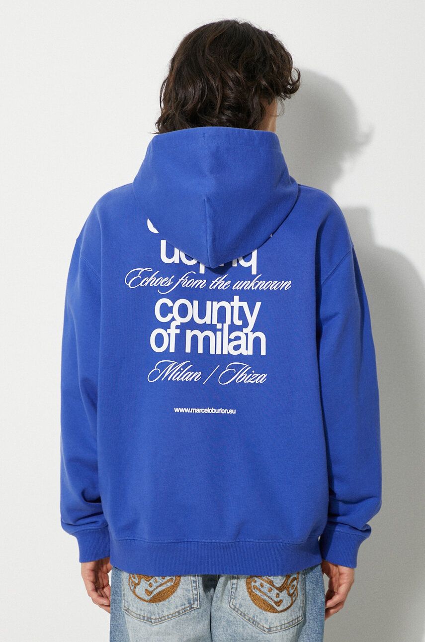Sweatshirt Marcelo Burlon Slogan Comfort Hoodie With Print Blå | CMBB106F24FLE0064501, 0