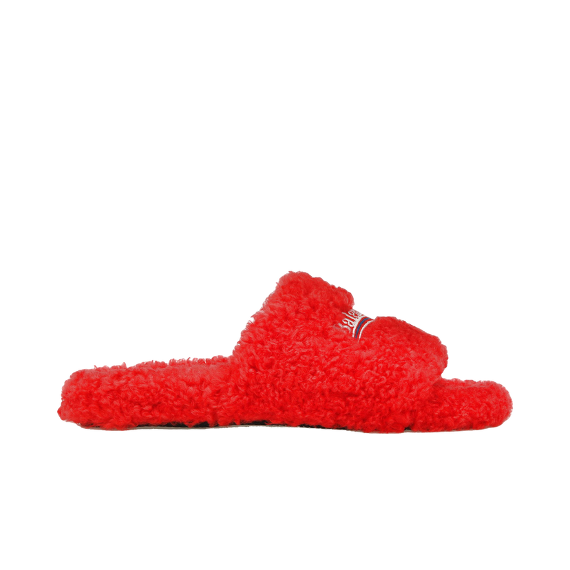 Sneakers och skor Balenciaga Furry Slide Red Röd | 654747W2DO16596