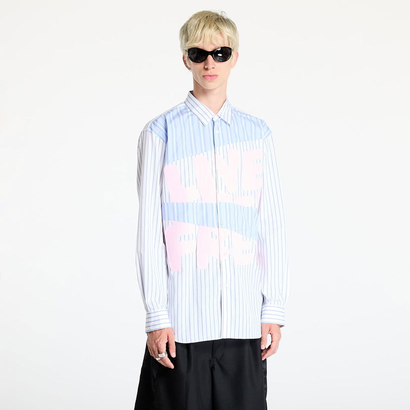 Skjorta Comme des Garçons SHIRT Woven Shirt White/ Mix Blå | FN-B026 White