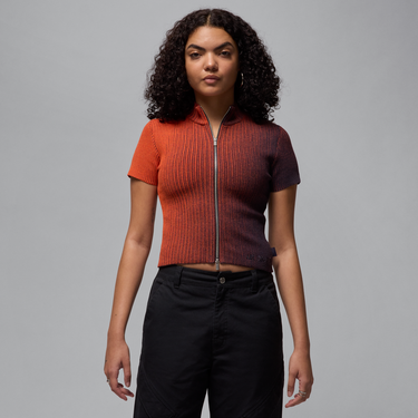 Sweater Jordan Air Jordan Knitted Zip-Up Top Orange | HF9438-540, 0