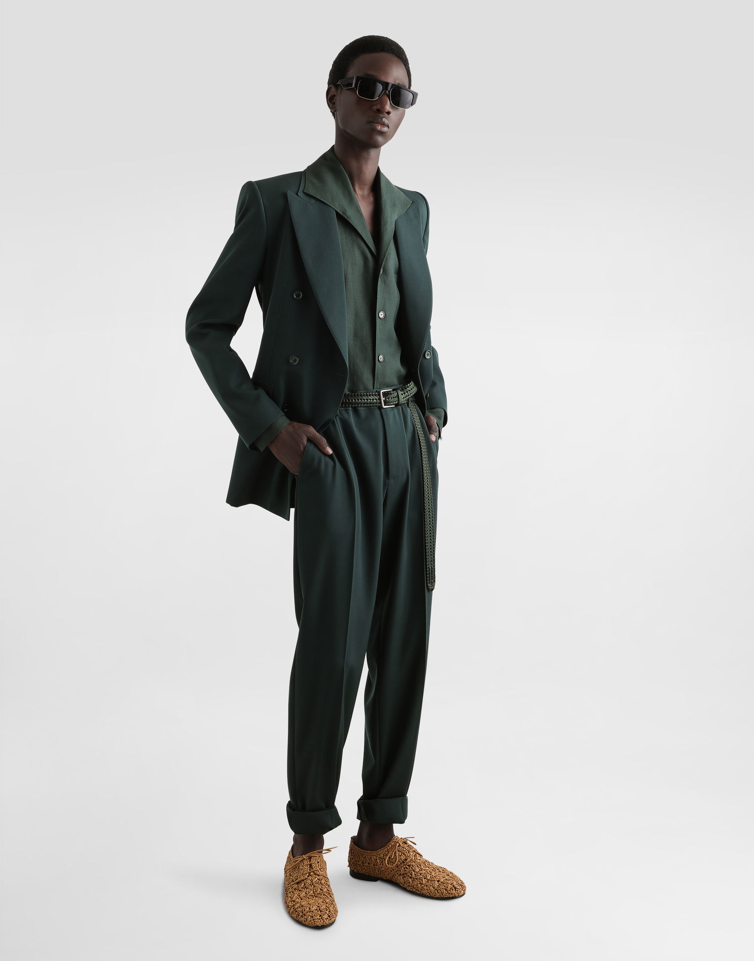 Skjorta Dolce & Gabbana Dolce & Gabbana Long-Sleeved Linen Shirt Grön | G5MW6TFU4JBV8813, 1