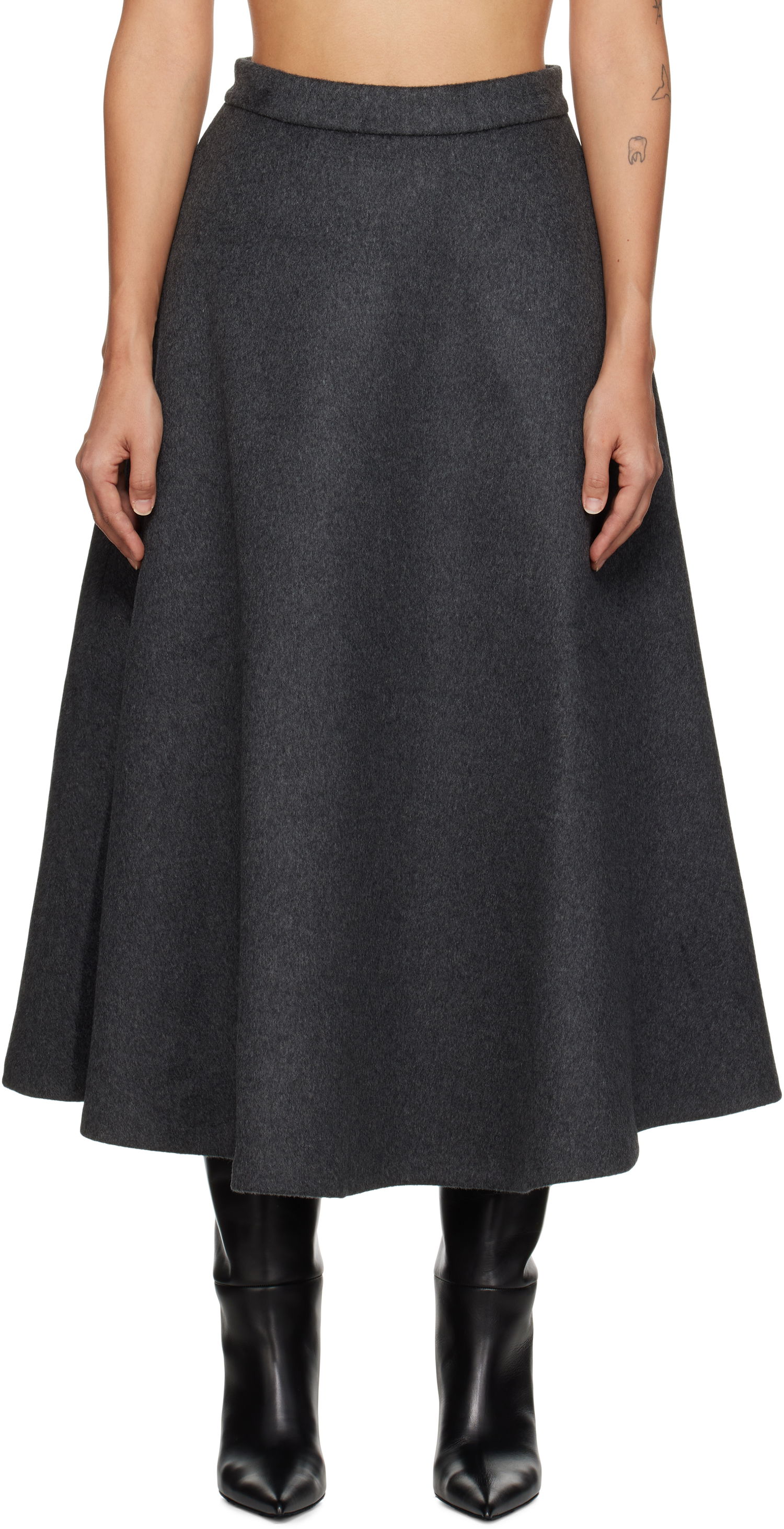 Kjol Róhe Voluminous A-Line Midi Skirt Grå | 613-32-027, 0