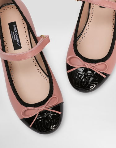 Tillbehör Dolce & Gabbana Dolce & Gabbana Patent Leather and Calfskin Ballet Flats Rosa | D11273A79248B966, 3