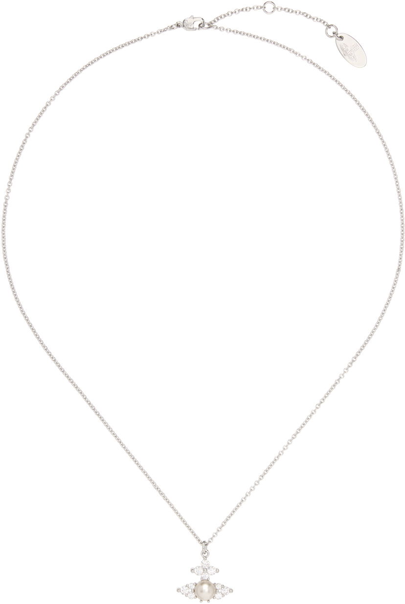 Halsband Vivienne Westwood Pendant Necklace With Crystals Metallisk | 630203EP-02P373-