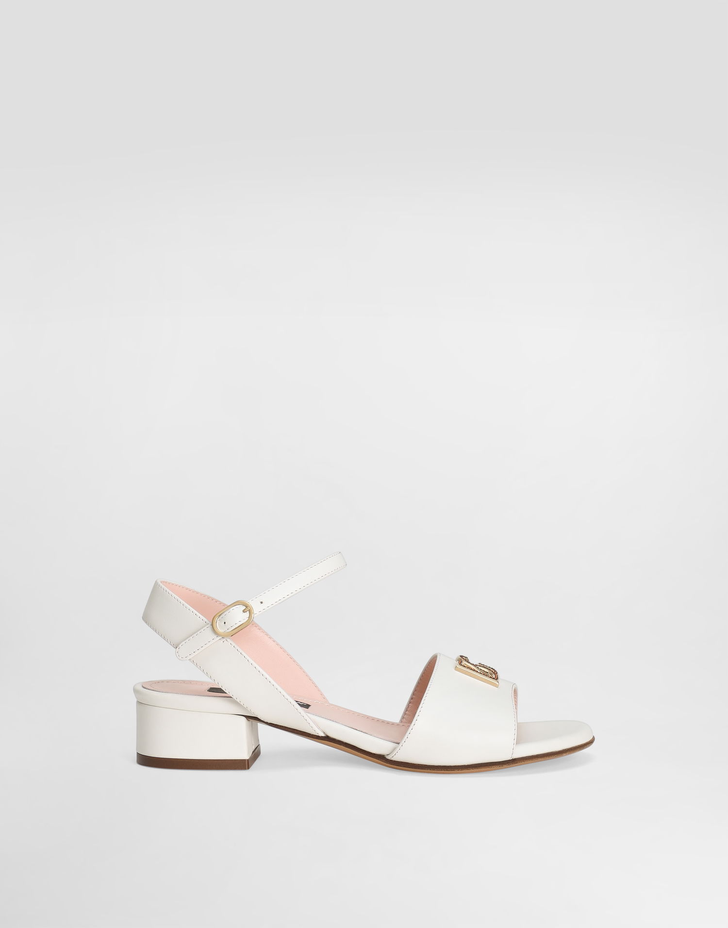 Tillbehör Dolce & Gabbana Dolce & Gabbana Calfskin DG Logo Sandals Vit | D10935A12238S936, 0