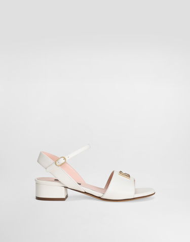 Tillbehör Dolce & Gabbana Dolce & Gabbana Calfskin DG Logo Sandals Vit | D10935A12238S936, 0