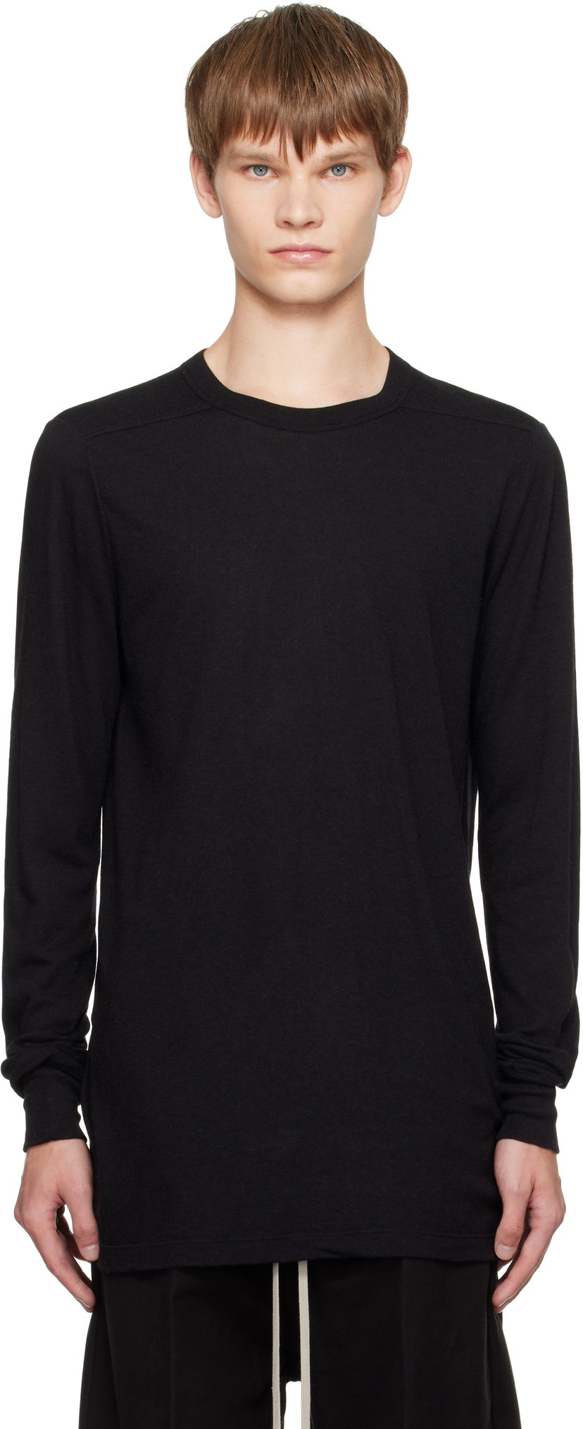 T-shirt Rick Owens Rick Owens Concordians Level Long Sleeve T-Shirt Svart | RU02E1266 JR