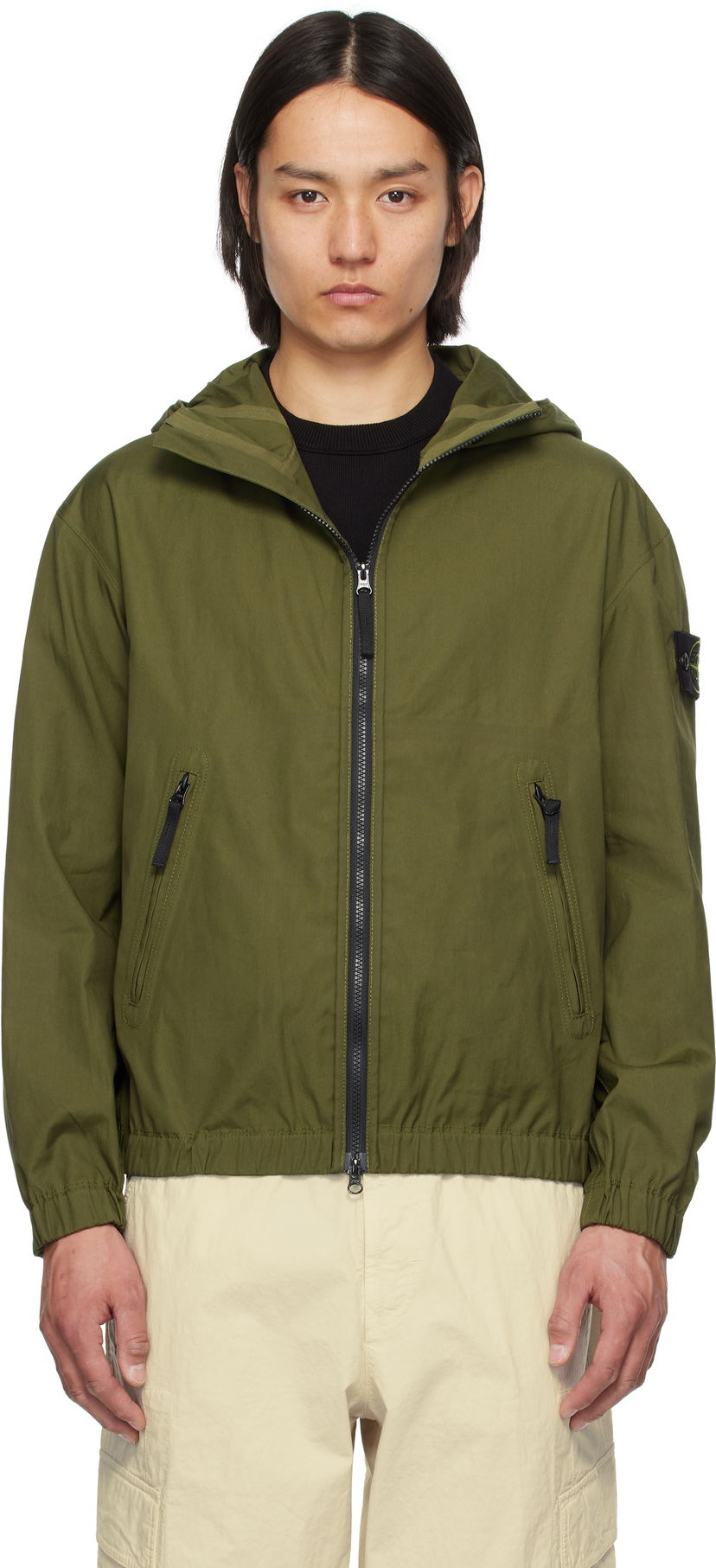 Vindjacka Stone Island Stone Island Supima Cotton Canvas Jacket Grön | K1S15 4100079 S0011