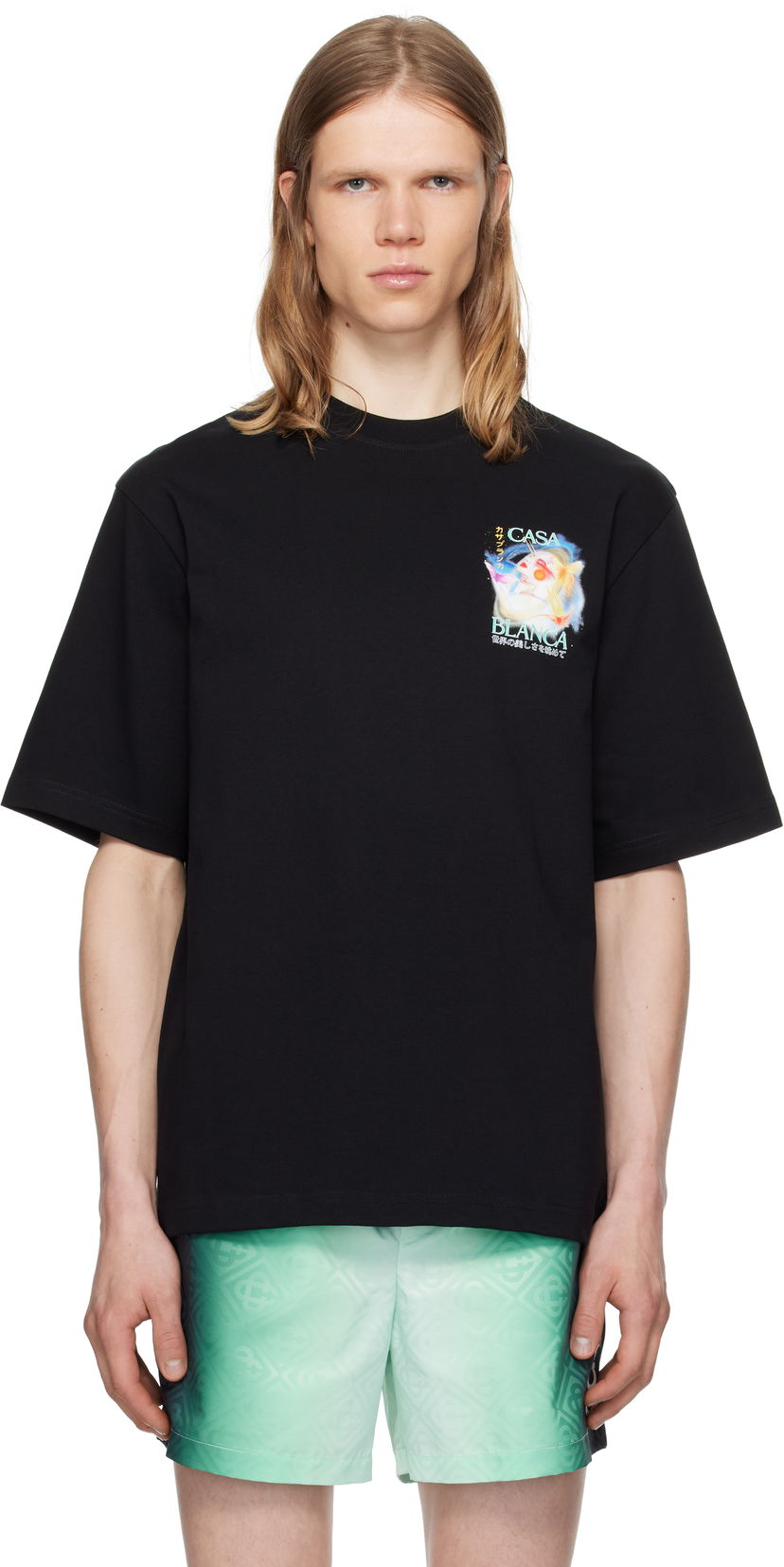 T-shirt Casablanca Casablanca Galactic Connection Graphic T-Shirt Svart | MPF25-JTS-044-05
