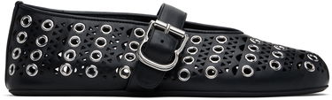 Sneakers och skor Alaïa ALAÏA Vienne Lambskin Eyelets Ballerina Flats Svart | AA3A029CK277, 0