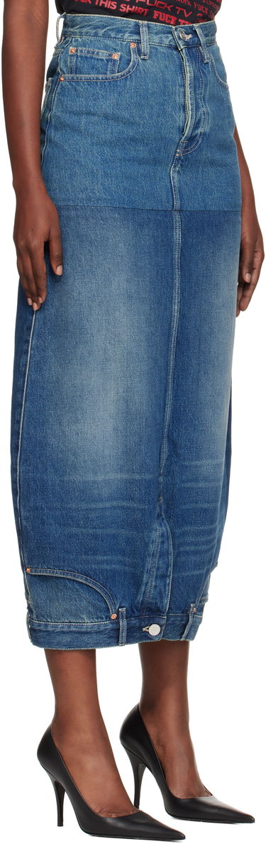 Kjol VETEMENTS Vetements Double Denim Midi Skirt Blå | WH76DK880VBBG, 1