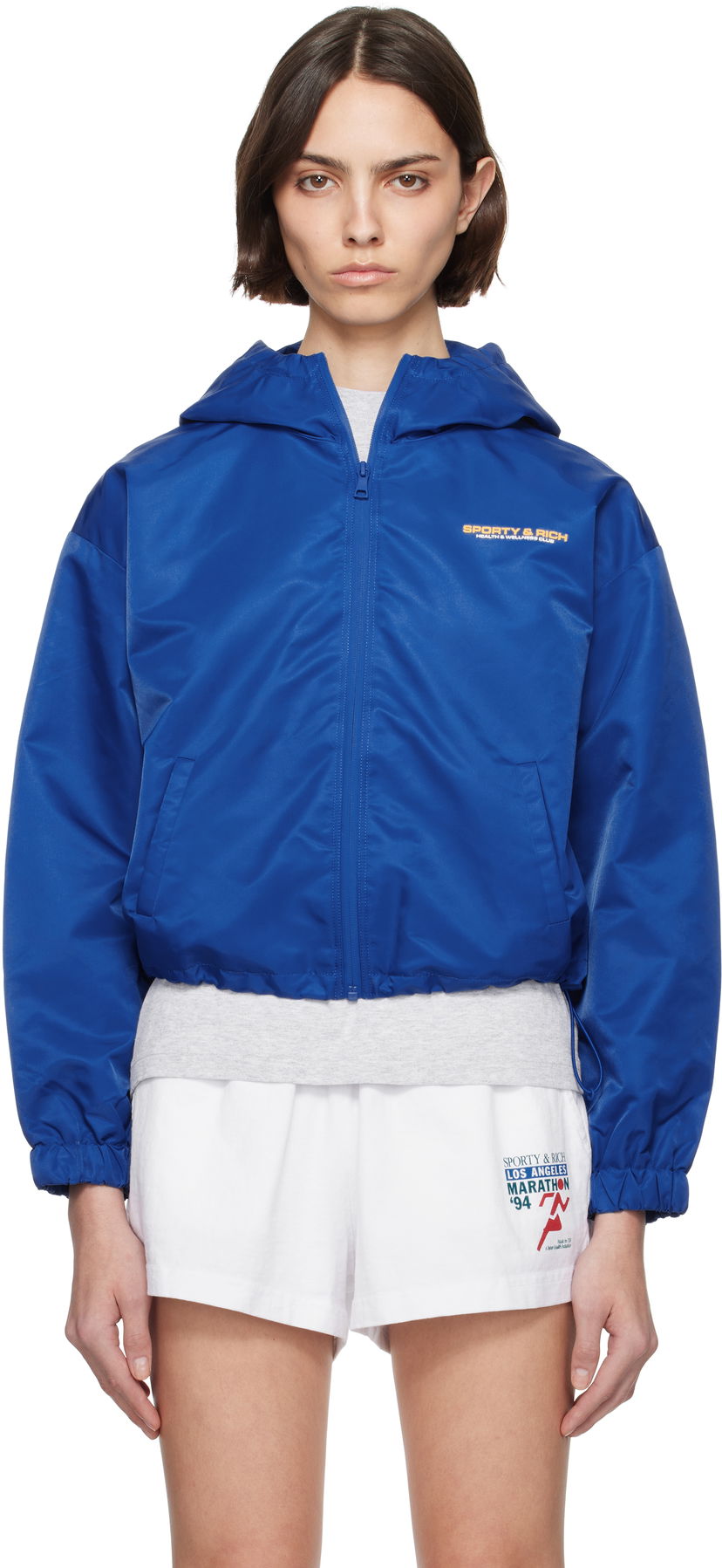 Vindjacka Sporty & Rich Sporty & Rich Bold Health Nylon Windbreaker Jacket Blå | JA017622324BL67