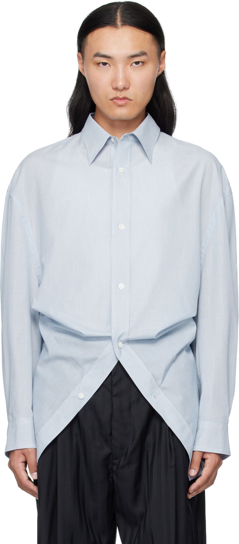 Skjorta HED MAYNER Hed Mayner Modified Shirt Blå | HMMB60013A-HB166