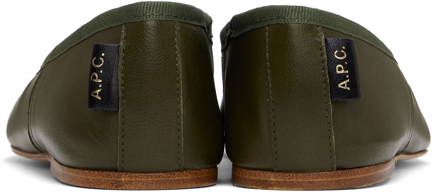 Kläder A.P.C. A.P.C. Swan Ballerina Flats Grön | PXBVQ-F53295, 1