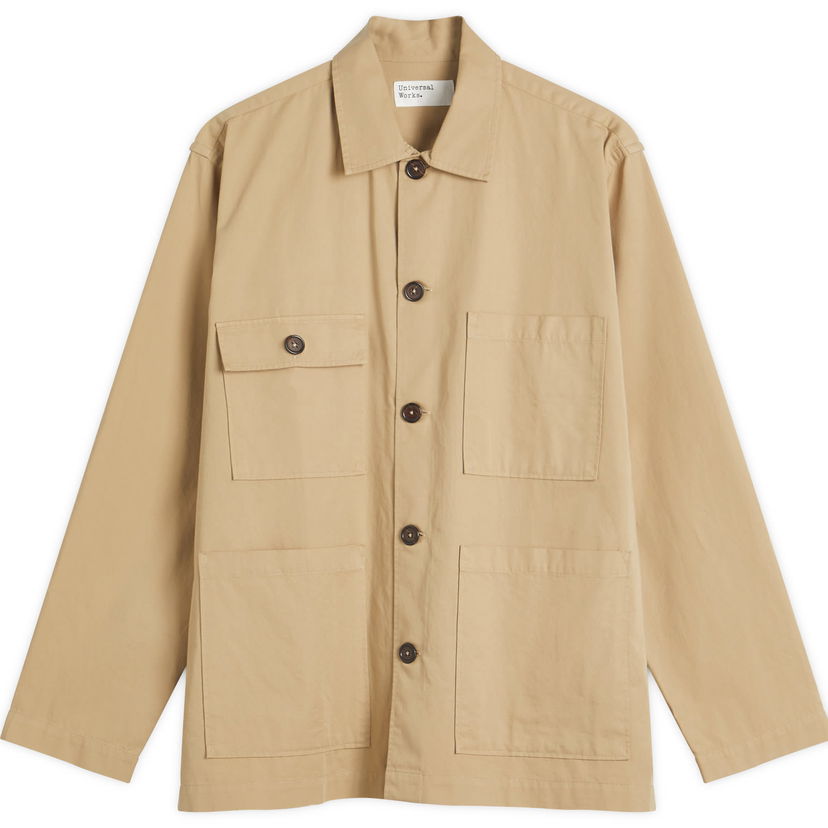 Skjorta Universal Works Universal Works Military Shirting Dockside Overshirt, Size Large Beige | P32051-SND