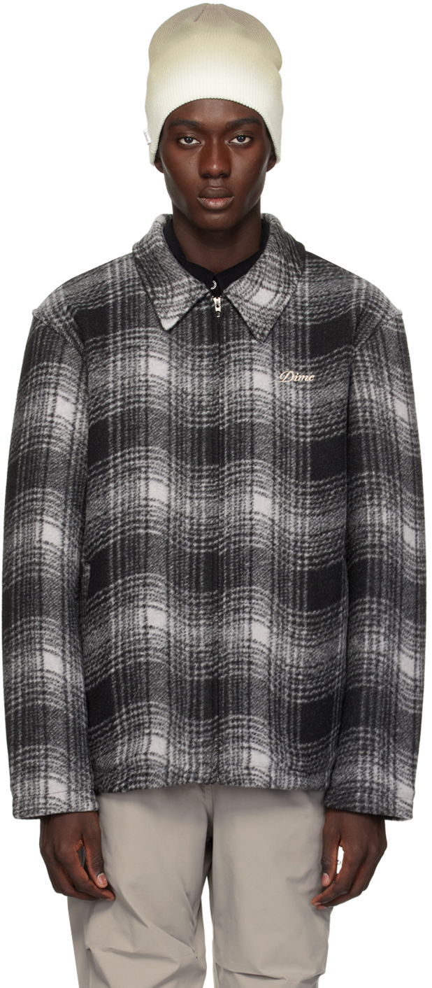 Jacka Dime Wave Plaid Jacket Grå | DIMEHO233CHA
