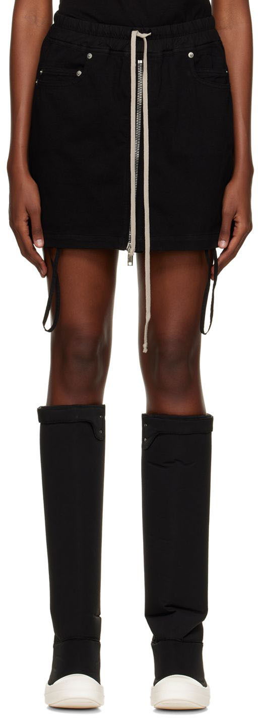 Kjol Rick Owens DRKSHDW Drawstring Miniskirt Svart | DS02B4345 RIG, 0