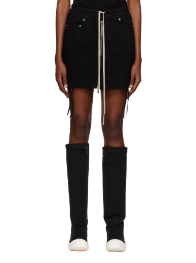 Kjol Rick Owens DRKSHDW Drawstring Miniskirt Svart | DS02B4345 RIG