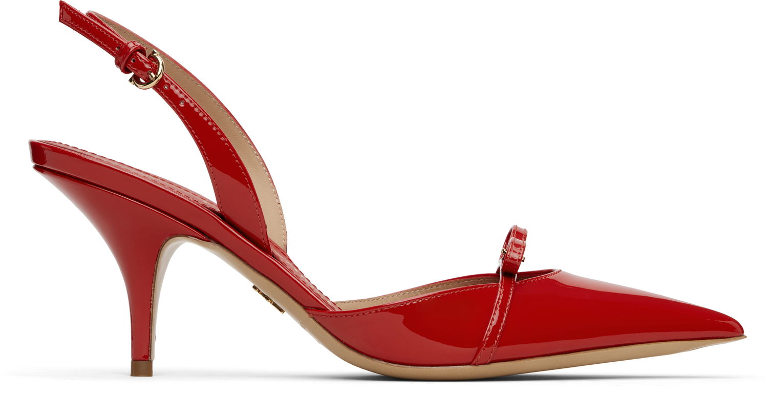 Sneakers och skor FERRAGAMO Ferragamo Gylla Mini Bow Slingback Pump Heels Röd | 781108, 0