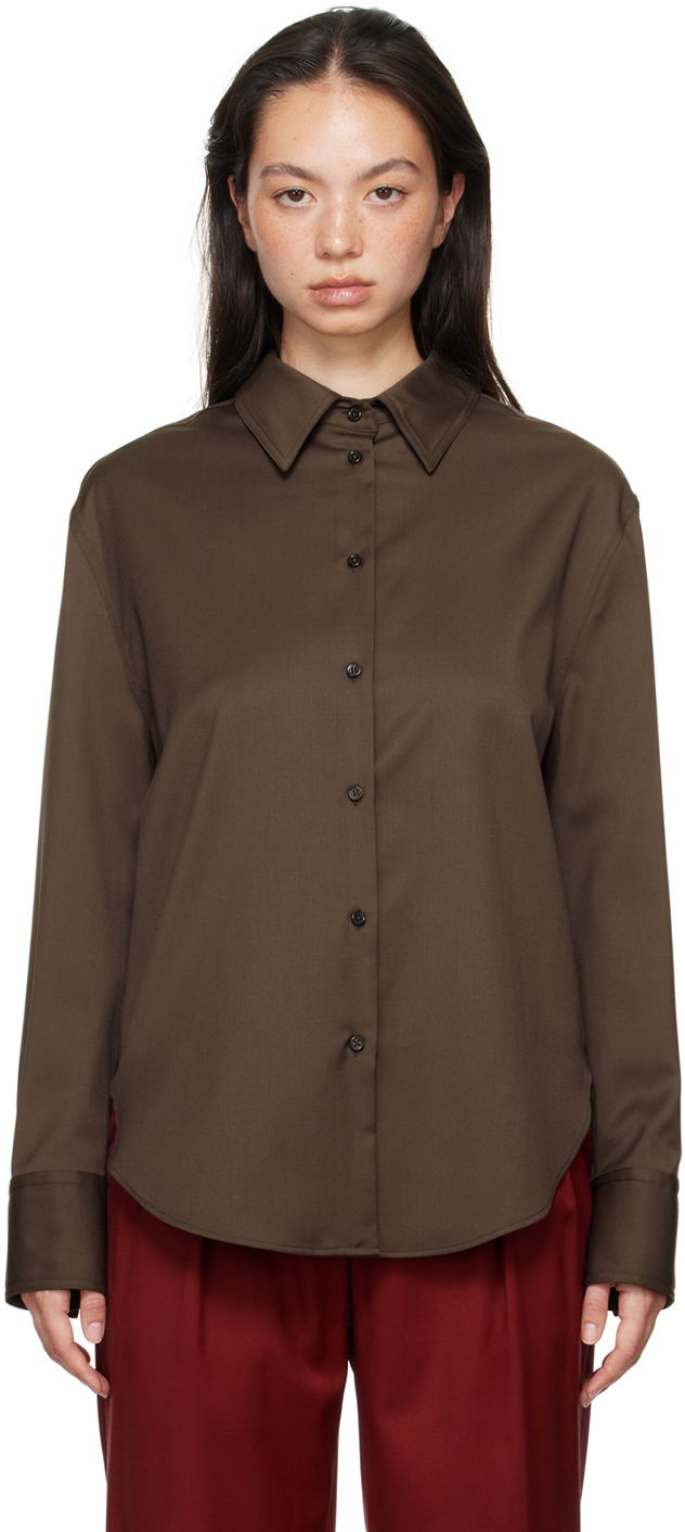 Skjorta Loulou de Saison Loulou de Saison Eliana Long Sleeve Shirt Brun | ELIANA