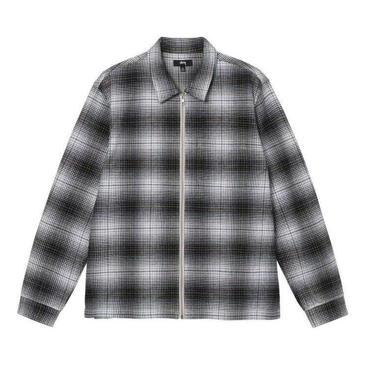 Skjorta Stüssy Shadow Plaid Zip Shirt Svart | 1110238
