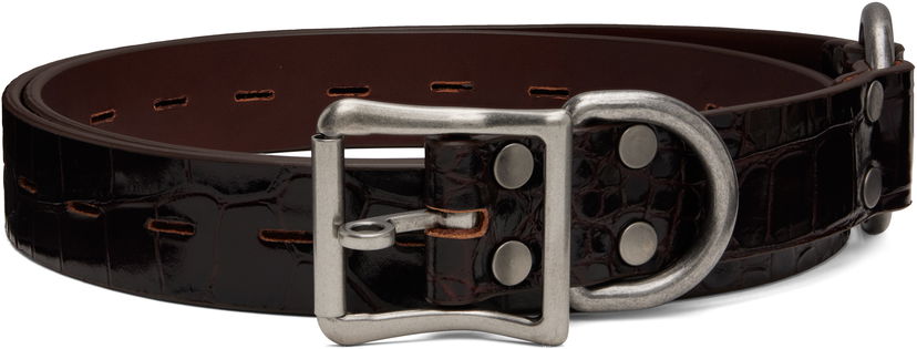 Bälten Martine Rose Martine Rose Bondage Crocodile Leather Belt Brun | 1138LE01710