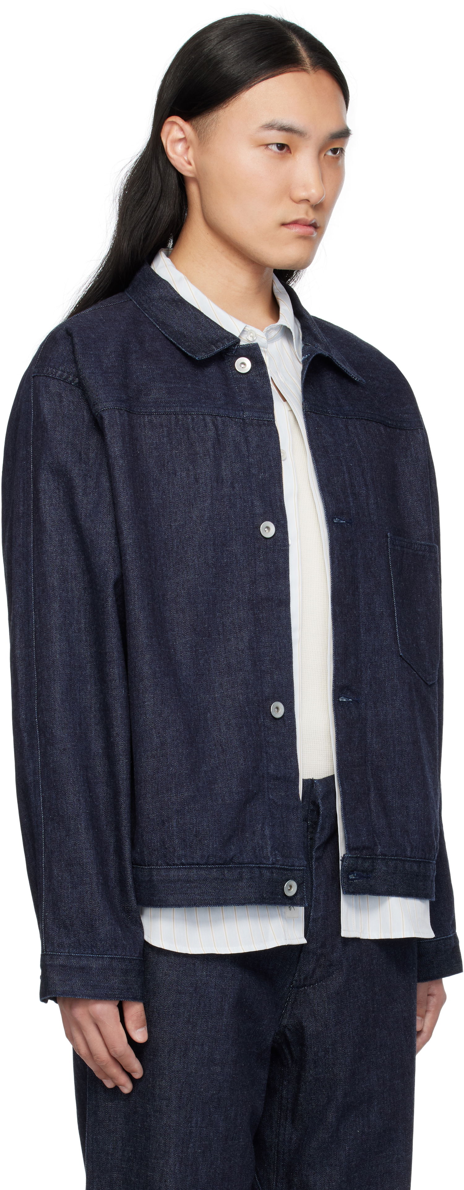 Jacka NANAMICA Nanamica Short Denim Jacket Blå | S25SA081U, 1