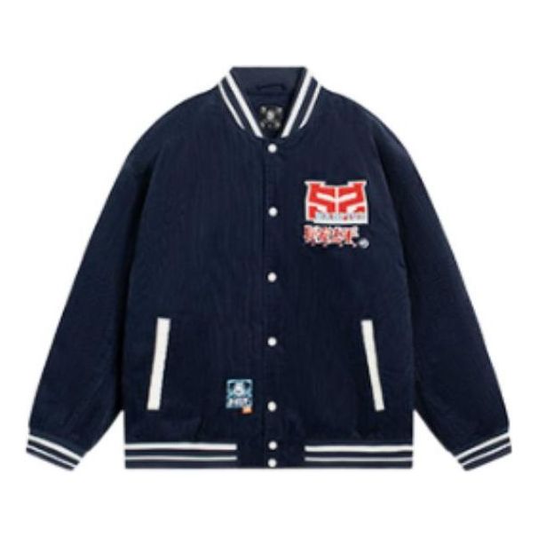 Bomberjacka Li-Ning BadFive Graphic Cotton Baseball Jacket Blå | AJMS113-1