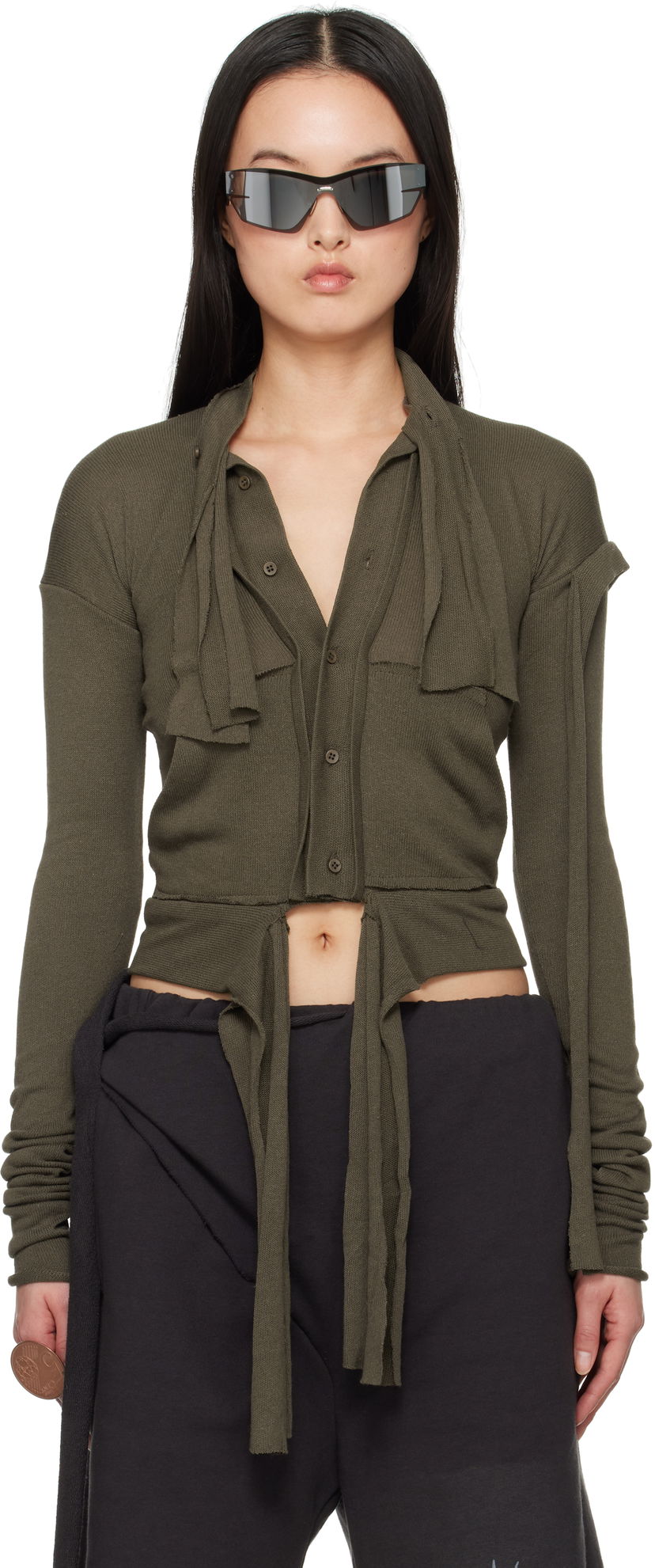 Skjorta Ottolinger Ottolinger Extended Trim Cardigan Grön | 10560030601