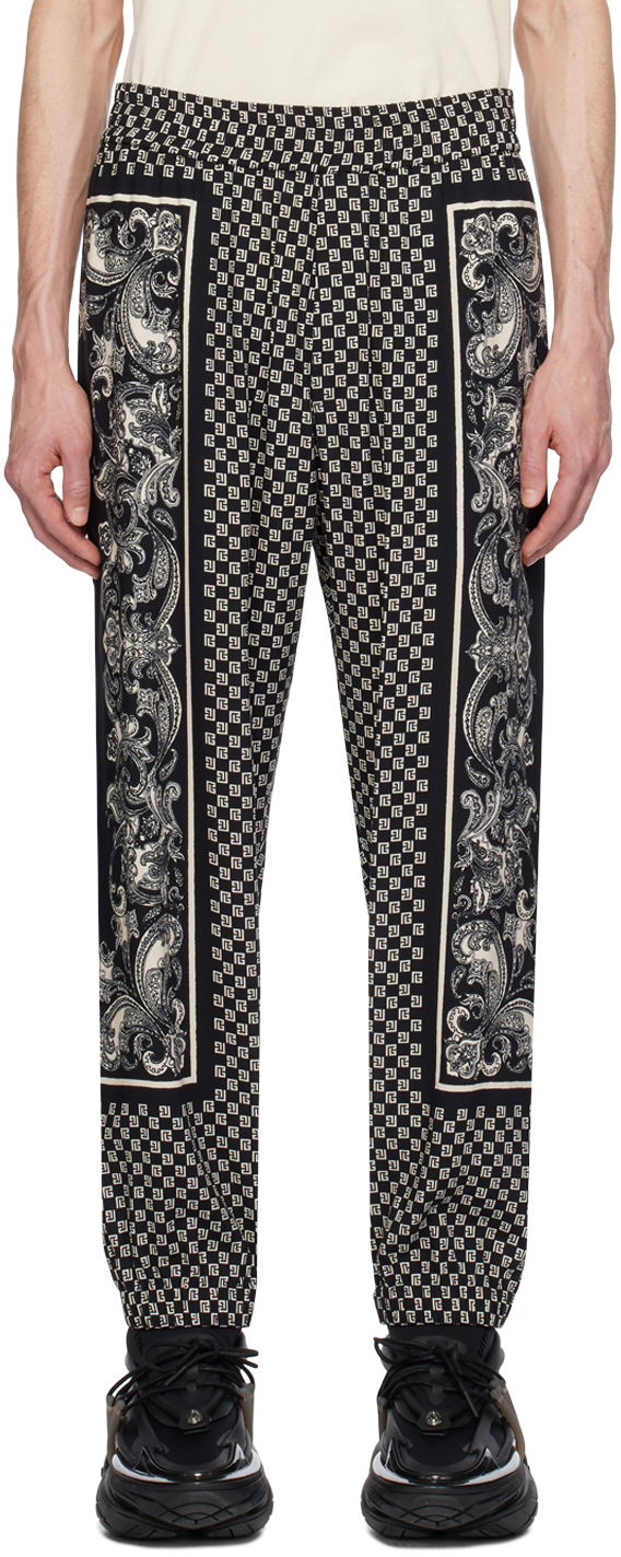 Byxor Balmain Mini Monogram Trousers Svart | CH1PO092VE27