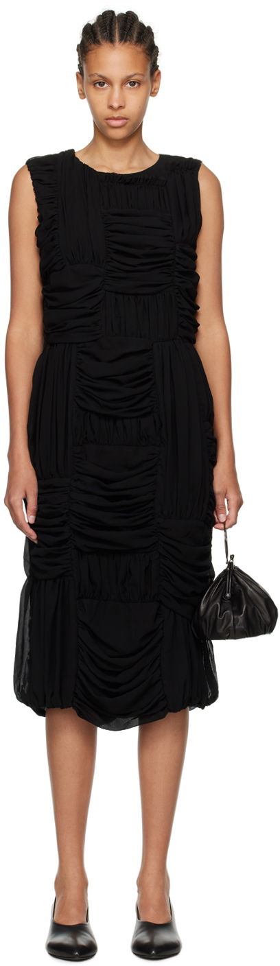 Klä Comme des Garçons Comme des Garçons Ruched Midi Dress Svart | RM-O012-051