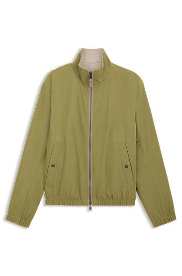 Jacka BOSS Reversible Peached Fabric Zip-Up Jacket Grön | 50530699