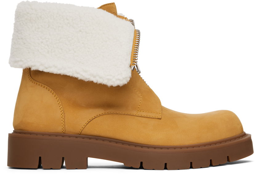 Sneakers och skor Bottega Veneta Bottega Veneta Haddock Shearling Trim Ankle Boots Gul | 796712 V3J01