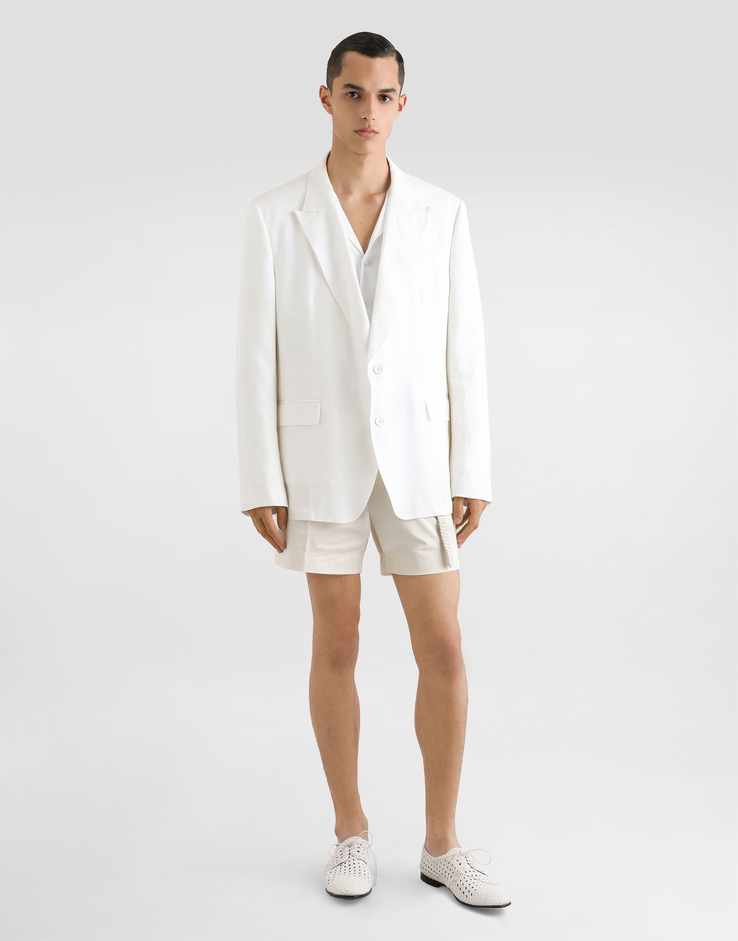 Jacka Dolce & Gabbana Dolce & Gabbana Single-Breasted Linen Jacket Vit | G2QS6TFU4MCW0111, 1