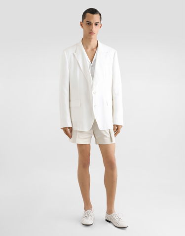 Jacka Dolce & Gabbana Dolce & Gabbana Single-Breasted Linen Jacket Vit | G2QS6TFU4MCW0111, 1