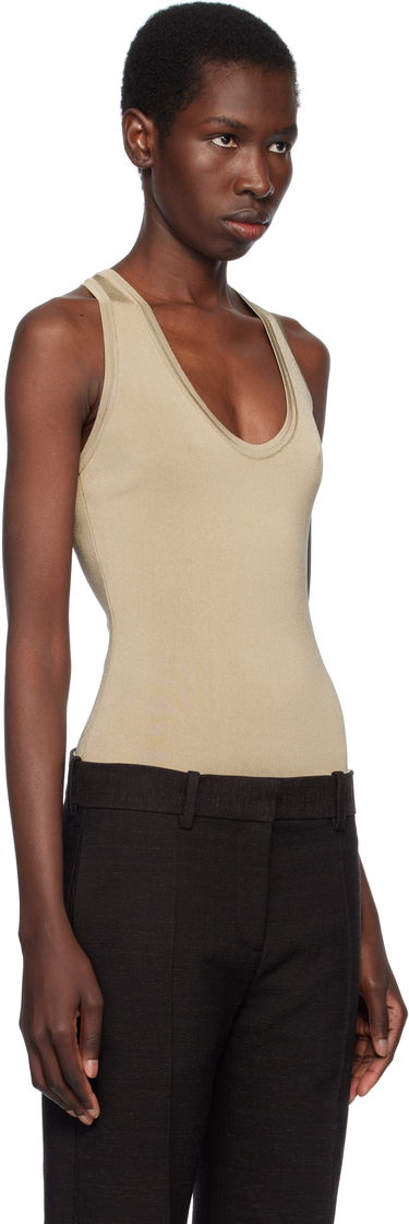 Linne FERRAGAMO Ferragamo Knitted Bodysuit Beige | 783140, 1