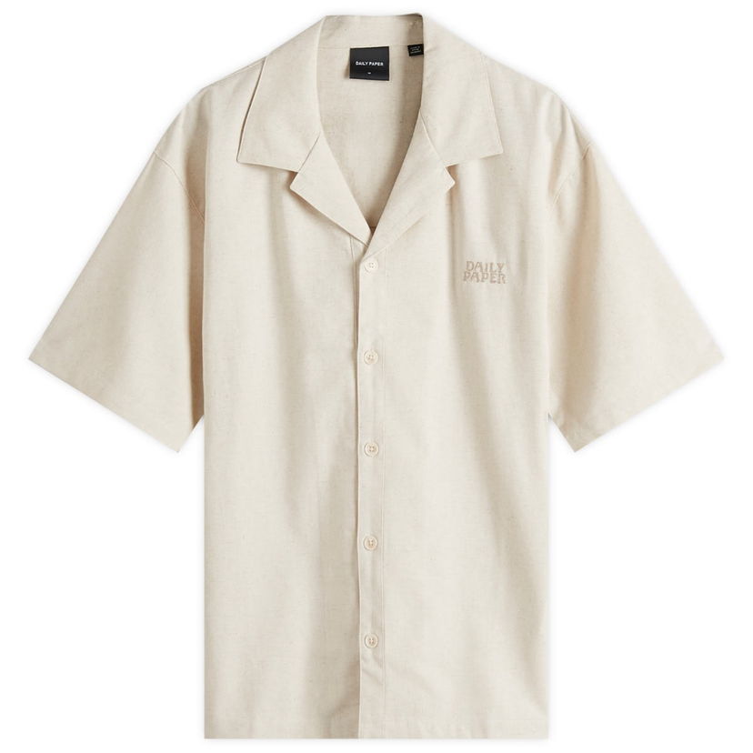 Skjorta DAILY PAPER Daily Paper Logo Vacation Shirt, Size Large Beige | 2511123
