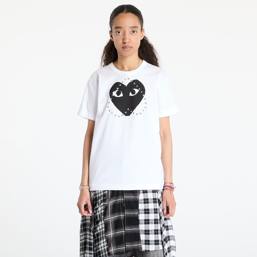 T-shirt Comme des Garçons Comme des Garçons PLAY Print Black x Studc T-Shirt Vit | AX-T804 WHITE
