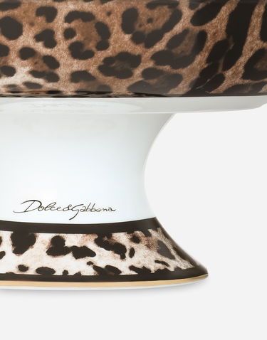 Heminredning Dolce & Gabbana Dolce & Gabbana Porcelain Leopard Print Fruit Serving Bowl Flerfärgad | TCC193TCAMUUL003, 2