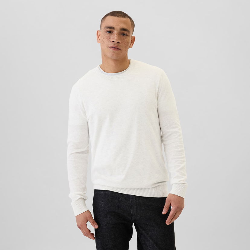 Sweater GAP Sweater Core Cotton Crew Cream L Vit | 498141-00