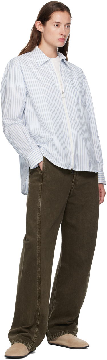 Skjorta Moncler Moncler Striped Zip Shirt Vit | K20932F00016598S1, 4