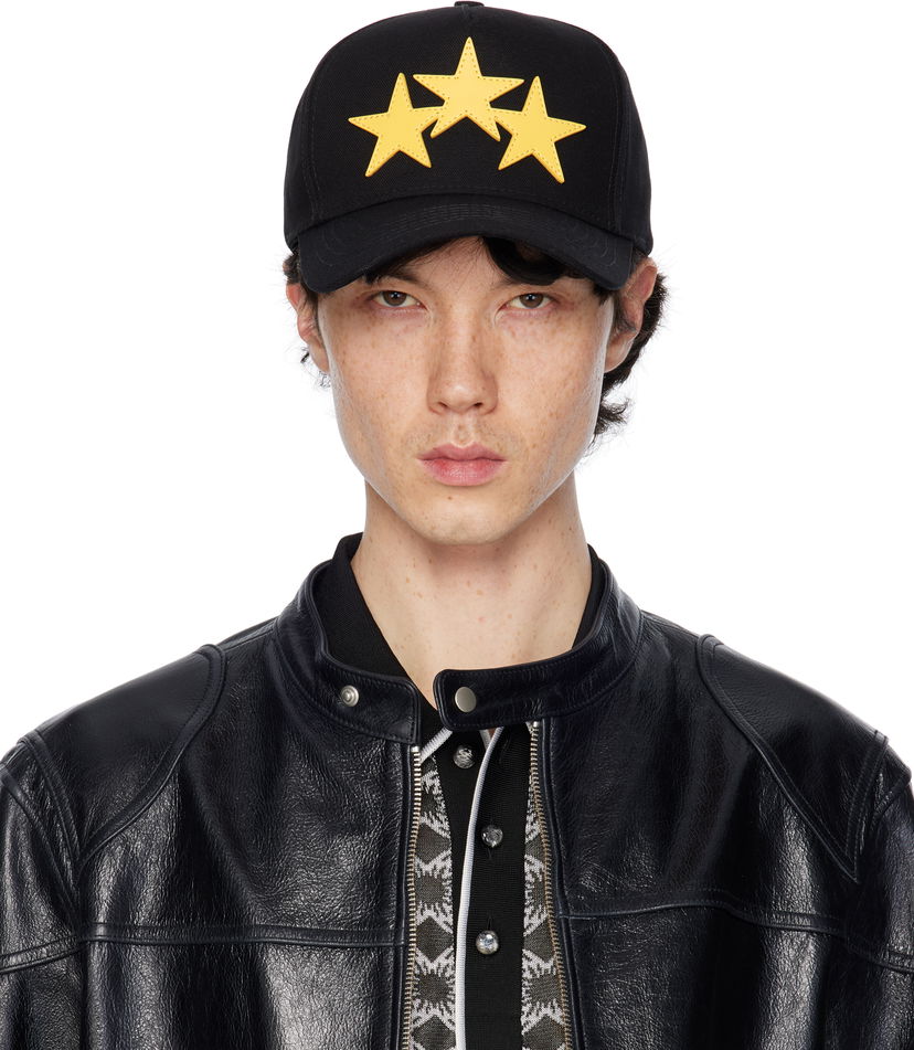 Keps AMIRI Amiri 3 Star Canvas Cap Svart | AMHACP1051