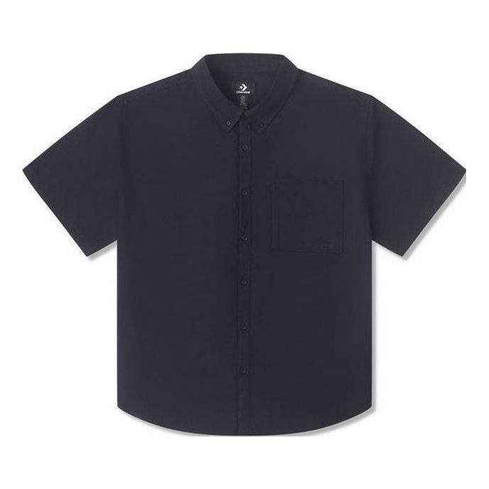 Skjorta Converse Short Sleeve Woven Shirt Mörkblå | 10025290-A01