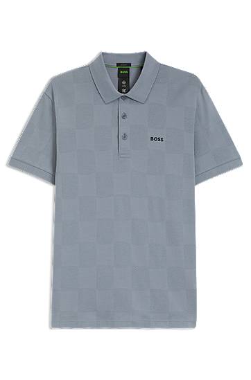 Polotröja BOSS BOSS Jacquard Polo Shirt Blå | 50544170