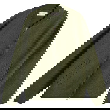 Bomberjacka Universal Works Universal Works Wool Fleece Zip Bomber Jacket Grön | 00018-OLV, 0