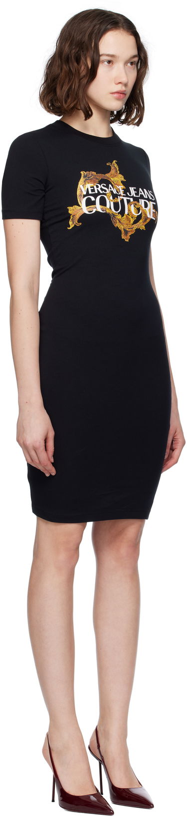 Klä Versace Versace Jeans Couture Jersey Stretch Minidress Svart | E79HAOE06_ECJ02E, 1