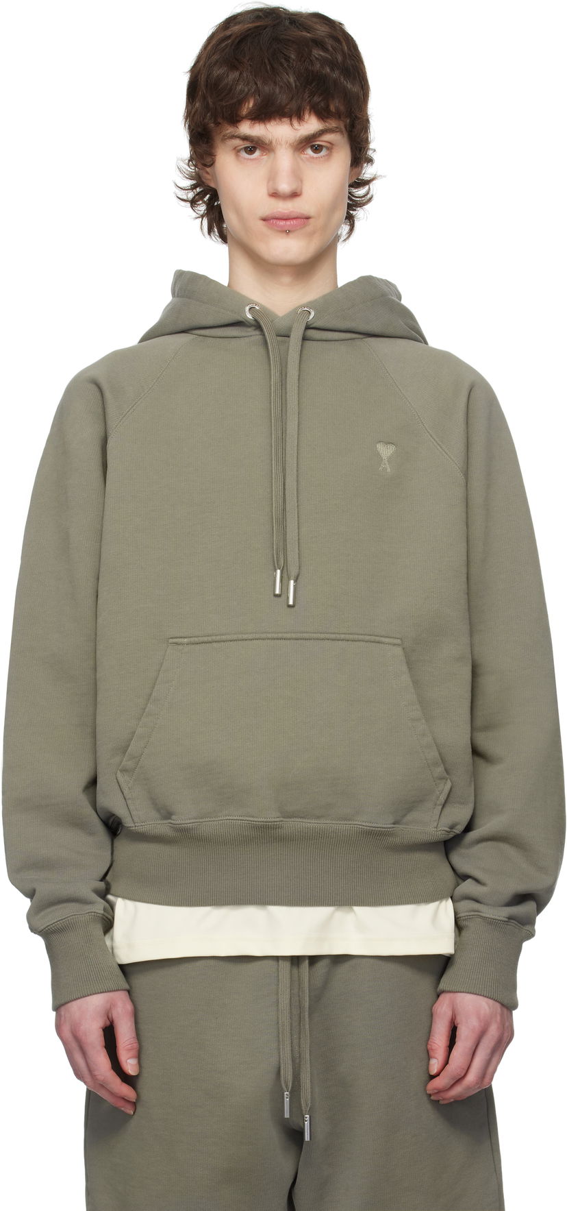 Sweatshirt AMI AMI Paris Ami de Coeur Cotton Hoodie Grön | USW274.747