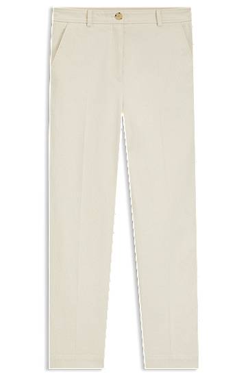 Byxor BOSS Regular-fit cotton-blend corduroy trousers Beige | 50549169