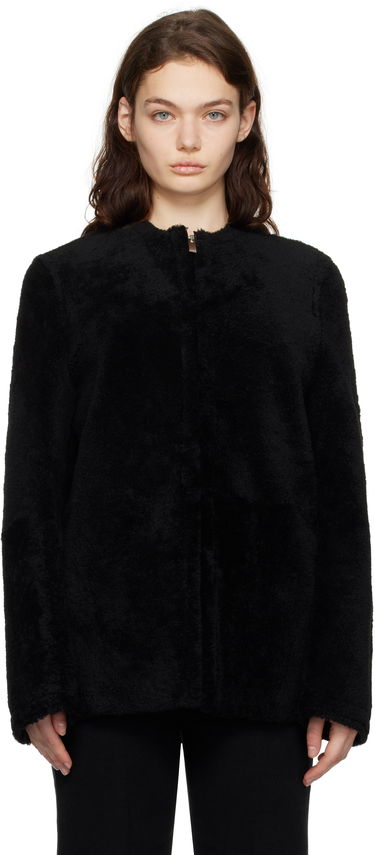 Jacka TOTEME TOTEME Zipped Teddy Shearling Jacket Svart | 251-WRO0184-LE0048, 0